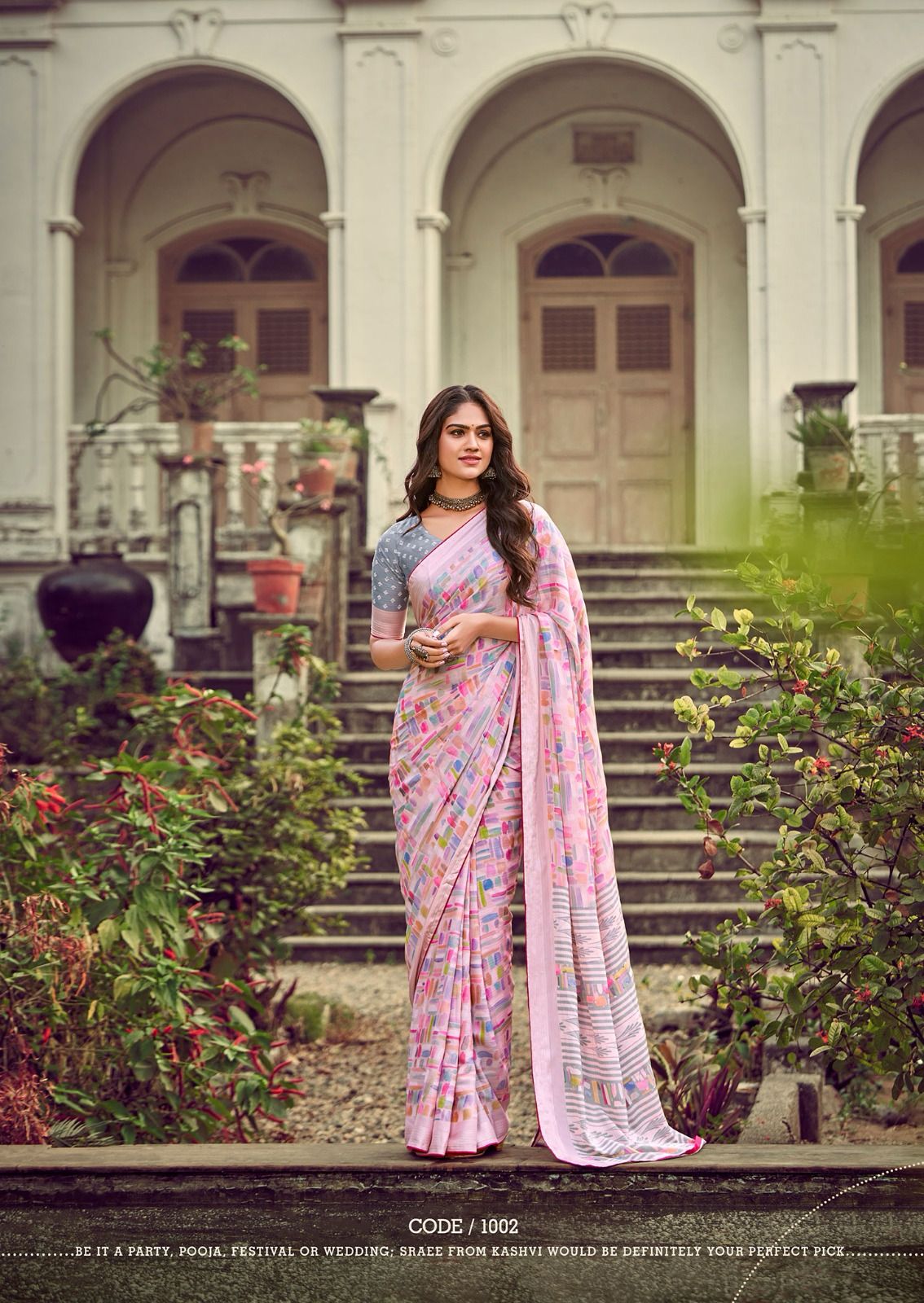 Cindrella By Kashvi Printed Viscose Georgette Sarees Wholesale Suppliers In Mumbai